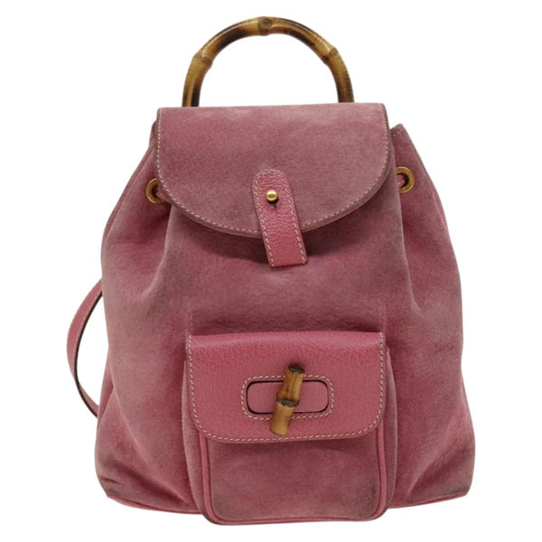 Gucci Gucci bamboo backpack daim mini - image 1