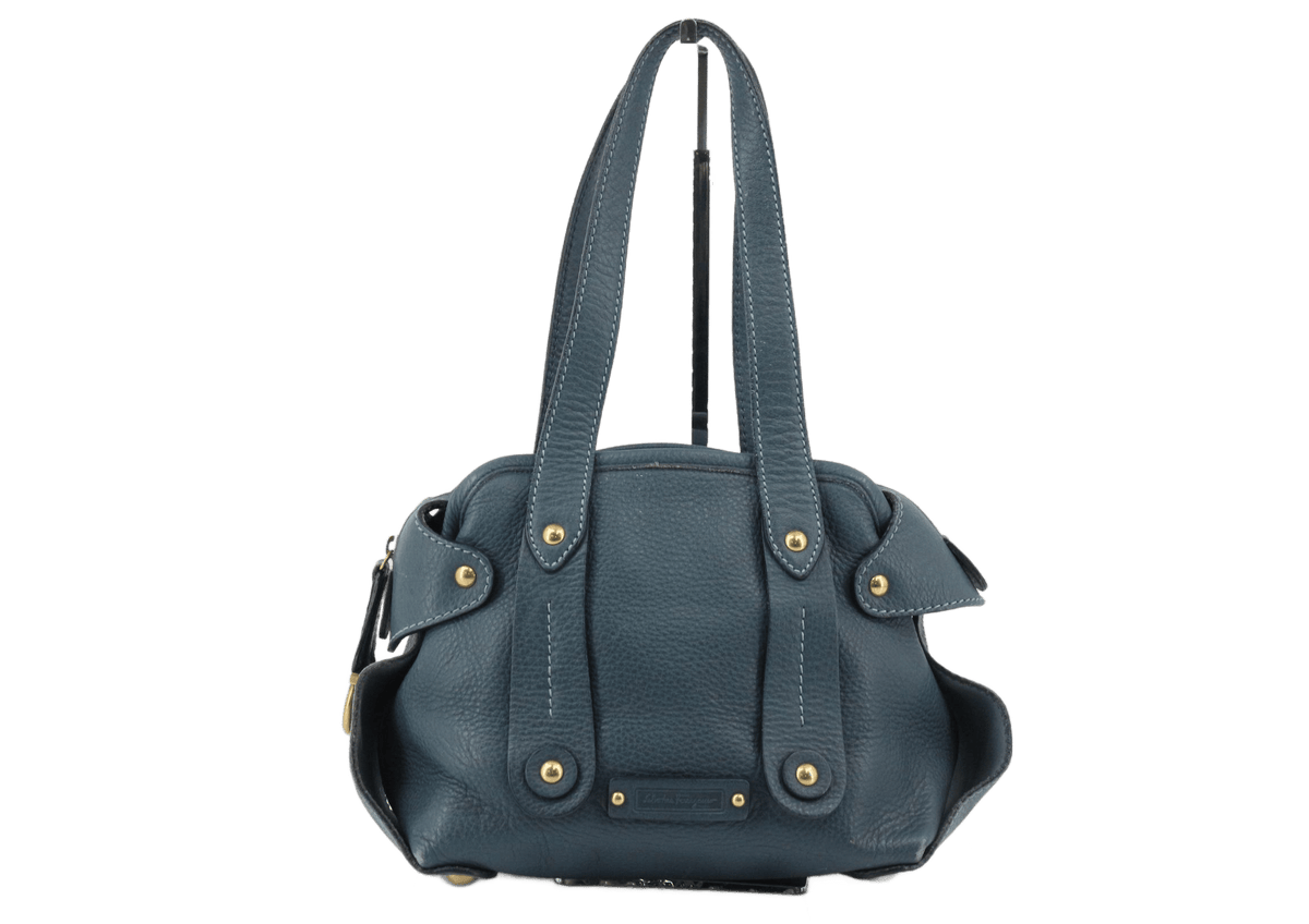 Salvatore Ferragamo Gancini Shoulder Bag Pleated Leather Large - image 1
